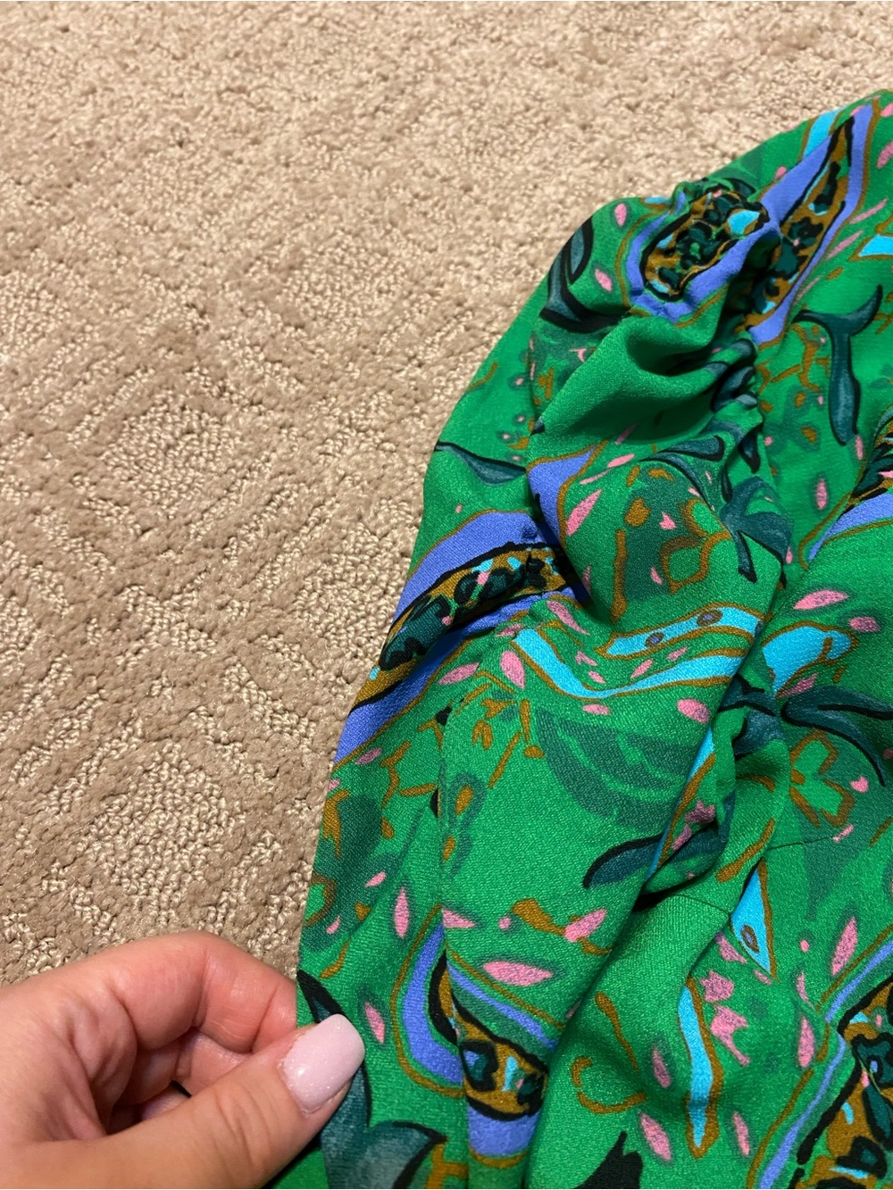 {Zara} Green Paisley Print Dress ~ Size Medium - Picture 8 of 16